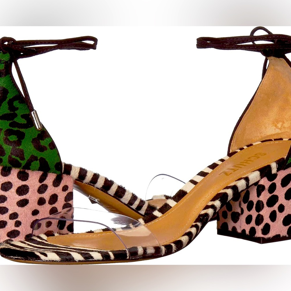 Schutz Sabrinni Calf Hair Heeled Sandals
